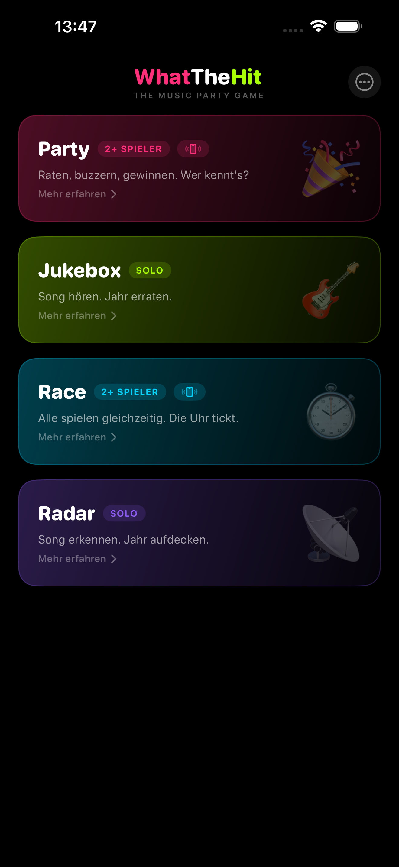WhatTheHit Homescreen